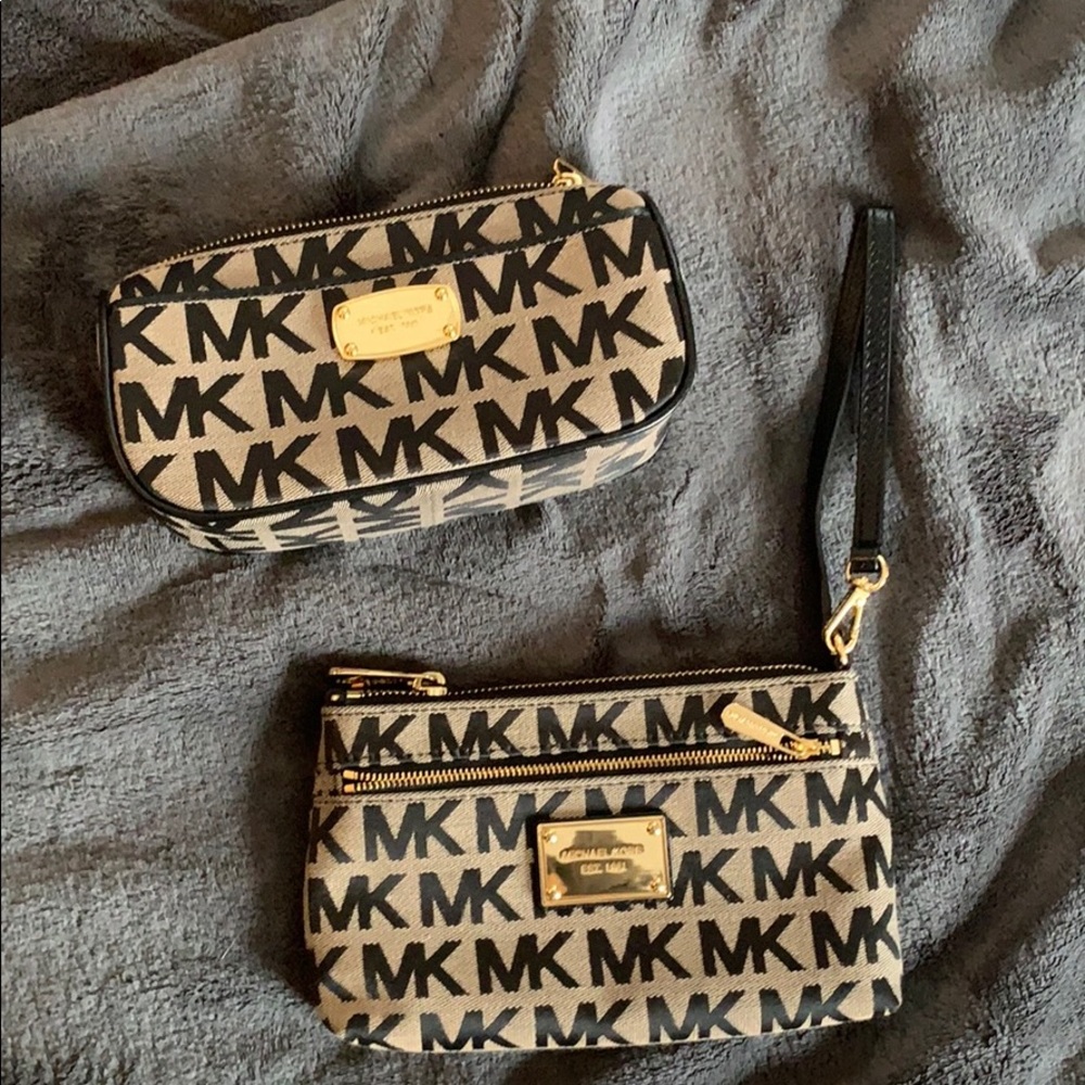 Michael Kors makeup bag and matching wristlet